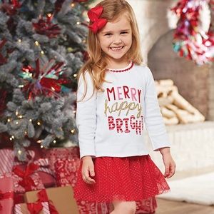 NWT Mud Pie Be Merry Toddler Outfit